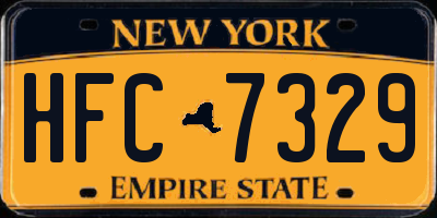 NY license plate HFC7329