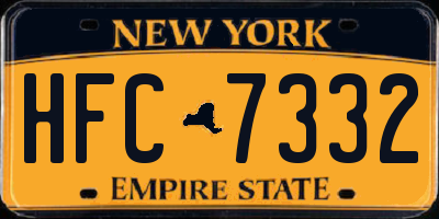 NY license plate HFC7332