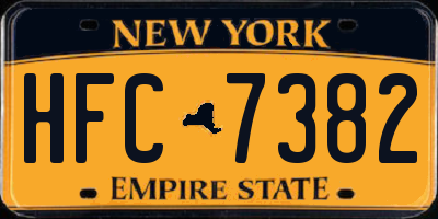 NY license plate HFC7382