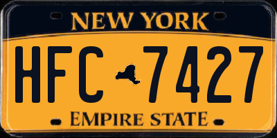 NY license plate HFC7427