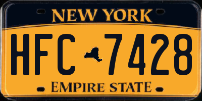 NY license plate HFC7428