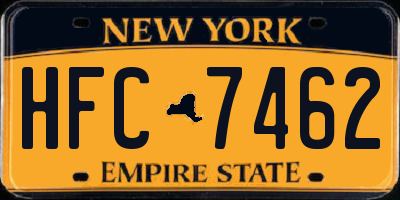 NY license plate HFC7462