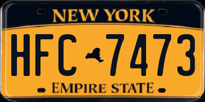 NY license plate HFC7473
