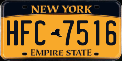 NY license plate HFC7516