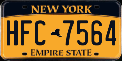NY license plate HFC7564