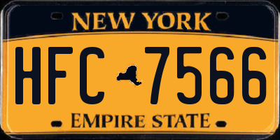 NY license plate HFC7566