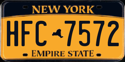 NY license plate HFC7572