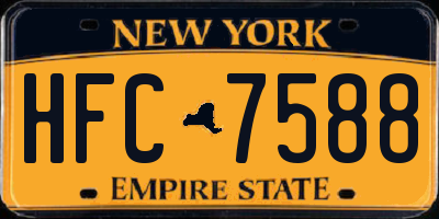NY license plate HFC7588
