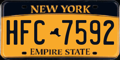 NY license plate HFC7592