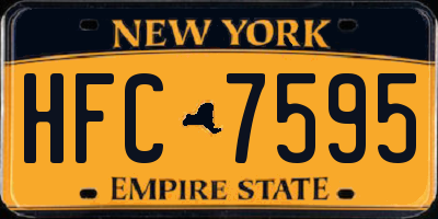 NY license plate HFC7595