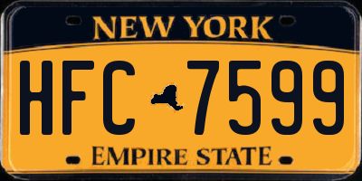 NY license plate HFC7599