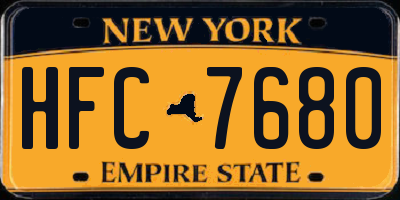 NY license plate HFC7680