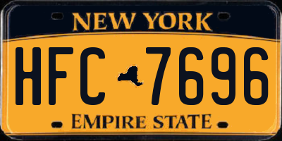 NY license plate HFC7696