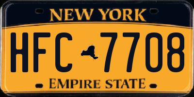 NY license plate HFC7708