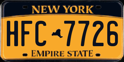 NY license plate HFC7726