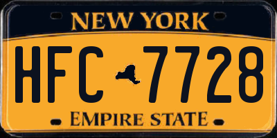 NY license plate HFC7728