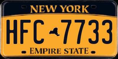 NY license plate HFC7733