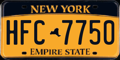 NY license plate HFC7750