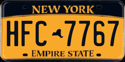 NY license plate HFC7767