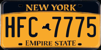 NY license plate HFC7775