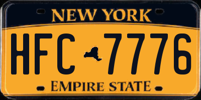 NY license plate HFC7776