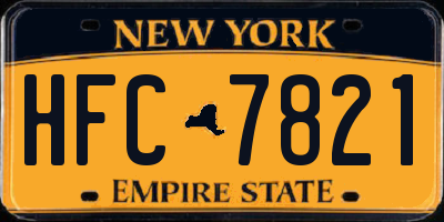 NY license plate HFC7821