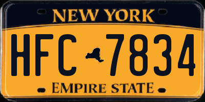 NY license plate HFC7834