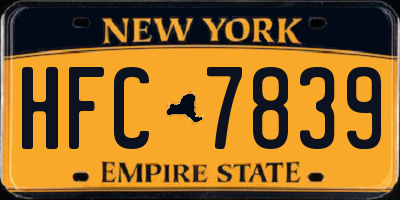 NY license plate HFC7839