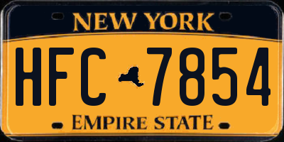 NY license plate HFC7854