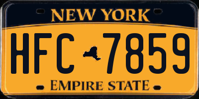 NY license plate HFC7859