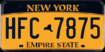 NY license plate HFC7875