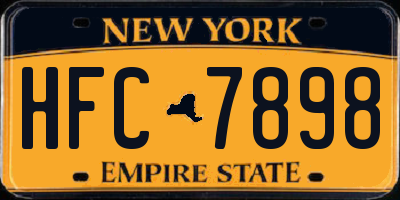 NY license plate HFC7898