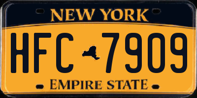 NY license plate HFC7909