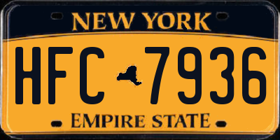 NY license plate HFC7936