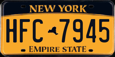 NY license plate HFC7945