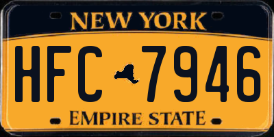 NY license plate HFC7946