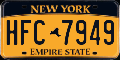 NY license plate HFC7949