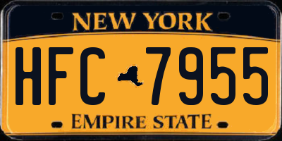 NY license plate HFC7955