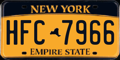 NY license plate HFC7966
