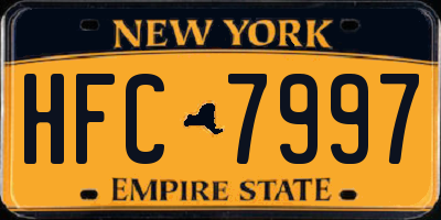 NY license plate HFC7997