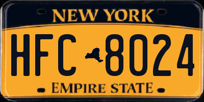 NY license plate HFC8024