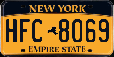 NY license plate HFC8069