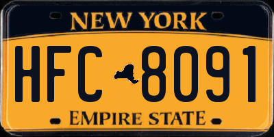 NY license plate HFC8091