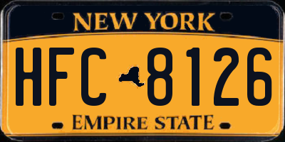 NY license plate HFC8126