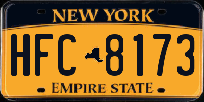 NY license plate HFC8173