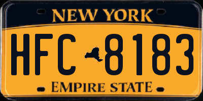 NY license plate HFC8183