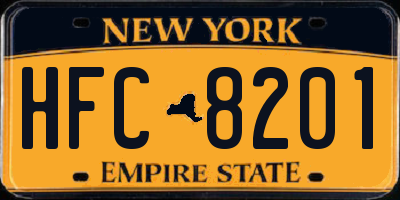 NY license plate HFC8201