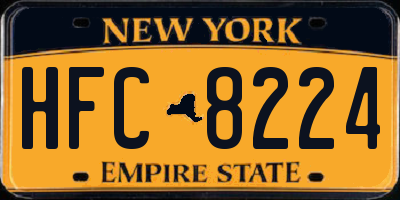 NY license plate HFC8224