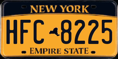 NY license plate HFC8225