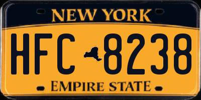NY license plate HFC8238